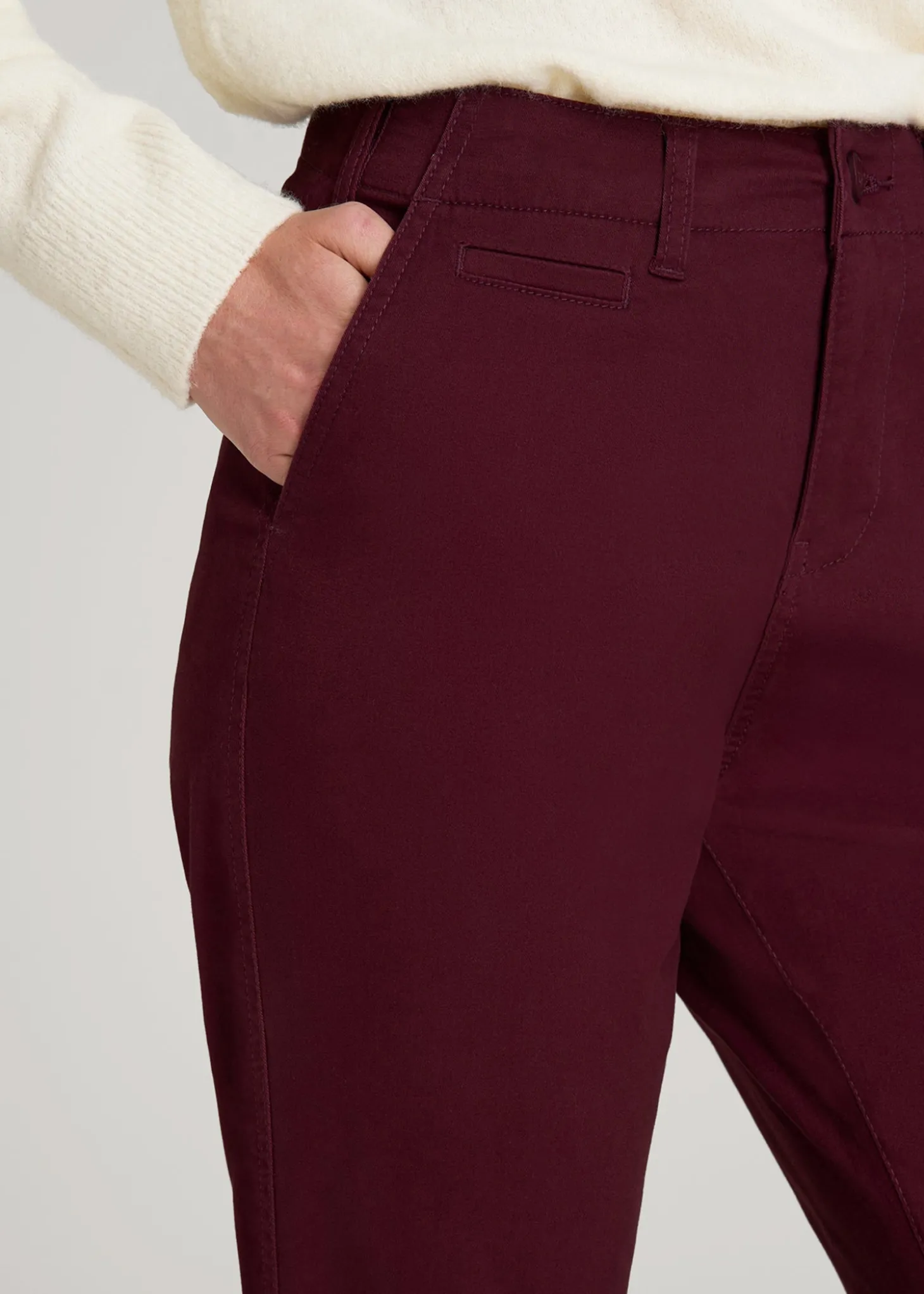 High Rise Tapered Chino Pants for Tall Women