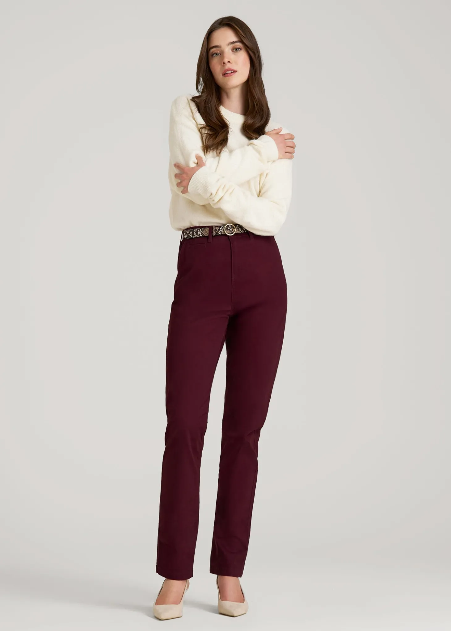 High Rise Tapered Chino Pants for Tall Women