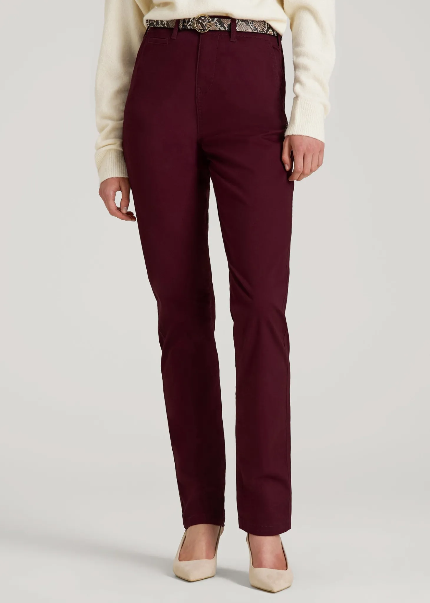 High Rise Tapered Chino Pants for Tall Women