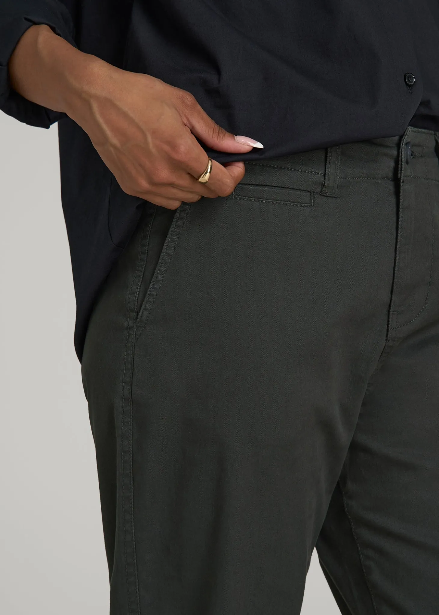 High Rise Tapered Chino Pants for Tall Women