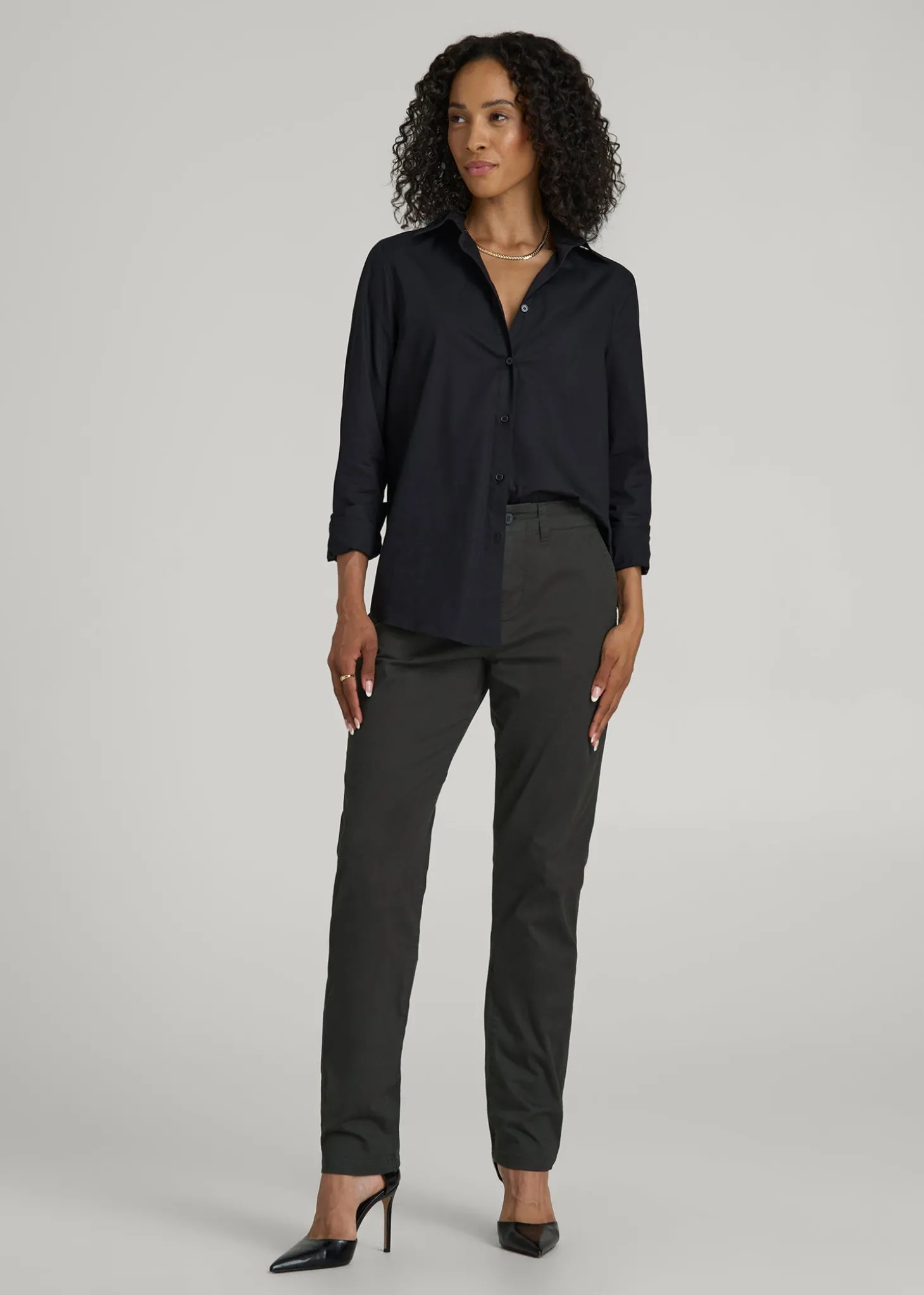 High Rise Tapered Chino Pants for Tall Women