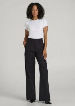 High Rise Wide Leg Flat Front Chinos for Tall Women