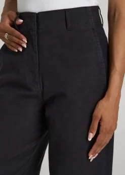 High Rise Wide Leg Flat Front Chinos for Tall Women