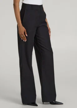 High Rise Wide Leg Flat Front Chinos for Tall Women