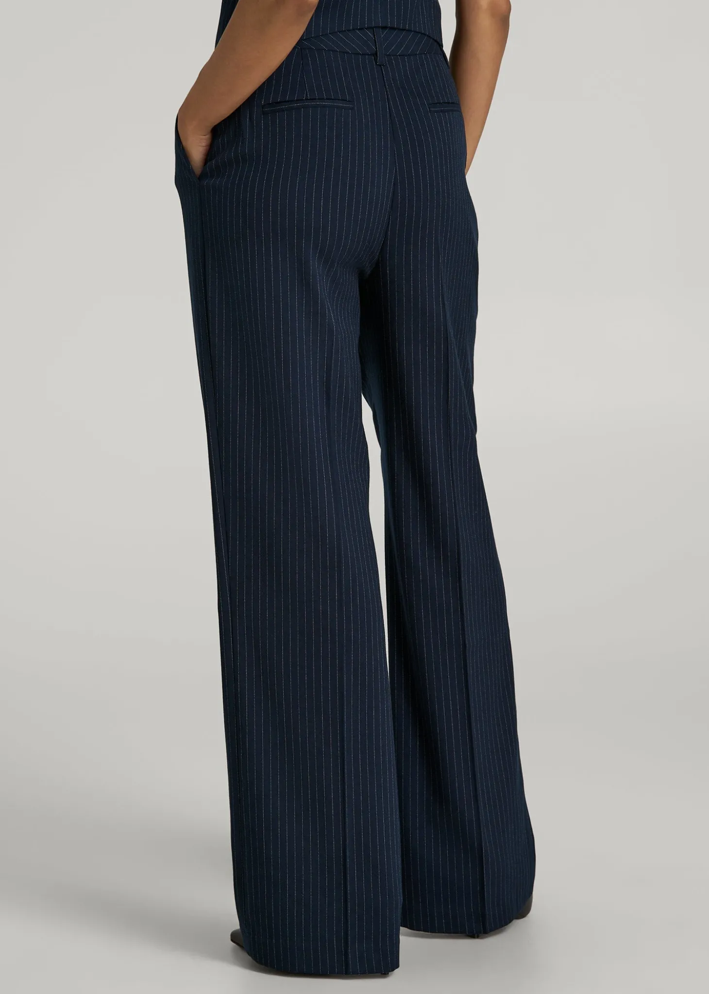 High-Rise Wide-Leg Pleated Dress Pants for Tall Women