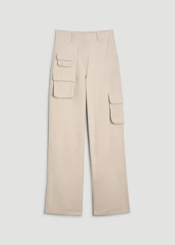 High-Waist Flat Front Cargo Pants for Tall Women