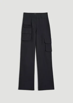 High-Waist Flat Front Cargo Pants for Tall Women