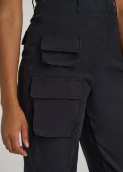 High-Waist Flat Front Cargo Pants for Tall Women