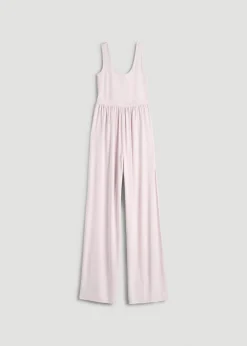 Jersey Tank Wide-Leg Jumpsuit with Pockets for Tall Women