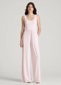 Jersey Tank Wide-Leg Jumpsuit with Pockets for Tall Women