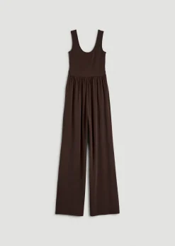 Jersey Tank Wide-Leg Jumpsuit with Pockets for Tall Women