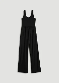 Jersey Tank Wide-Leg Jumpsuit with Pockets for Tall Women