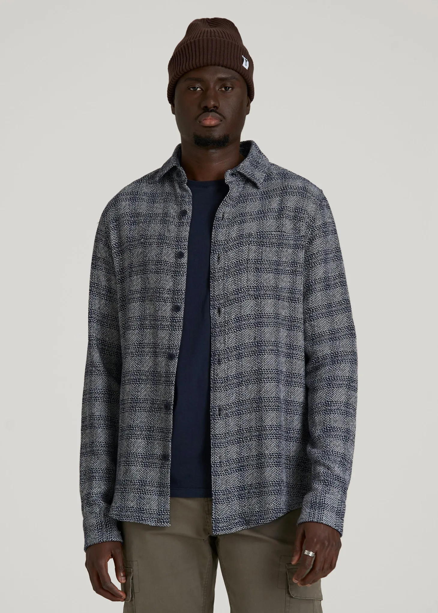 Lightweight Woven Overshirt for Tall Men