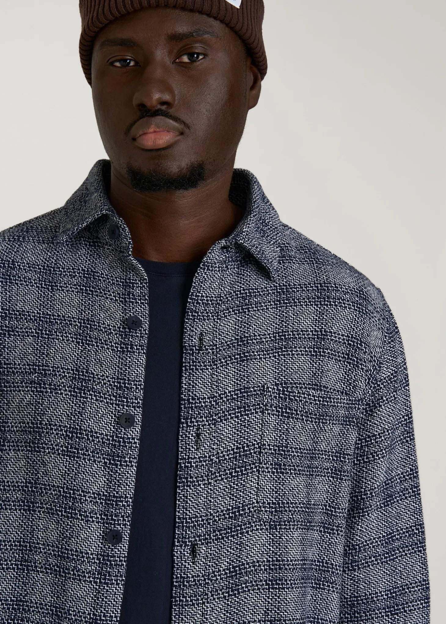 Lightweight Woven Overshirt for Tall Men