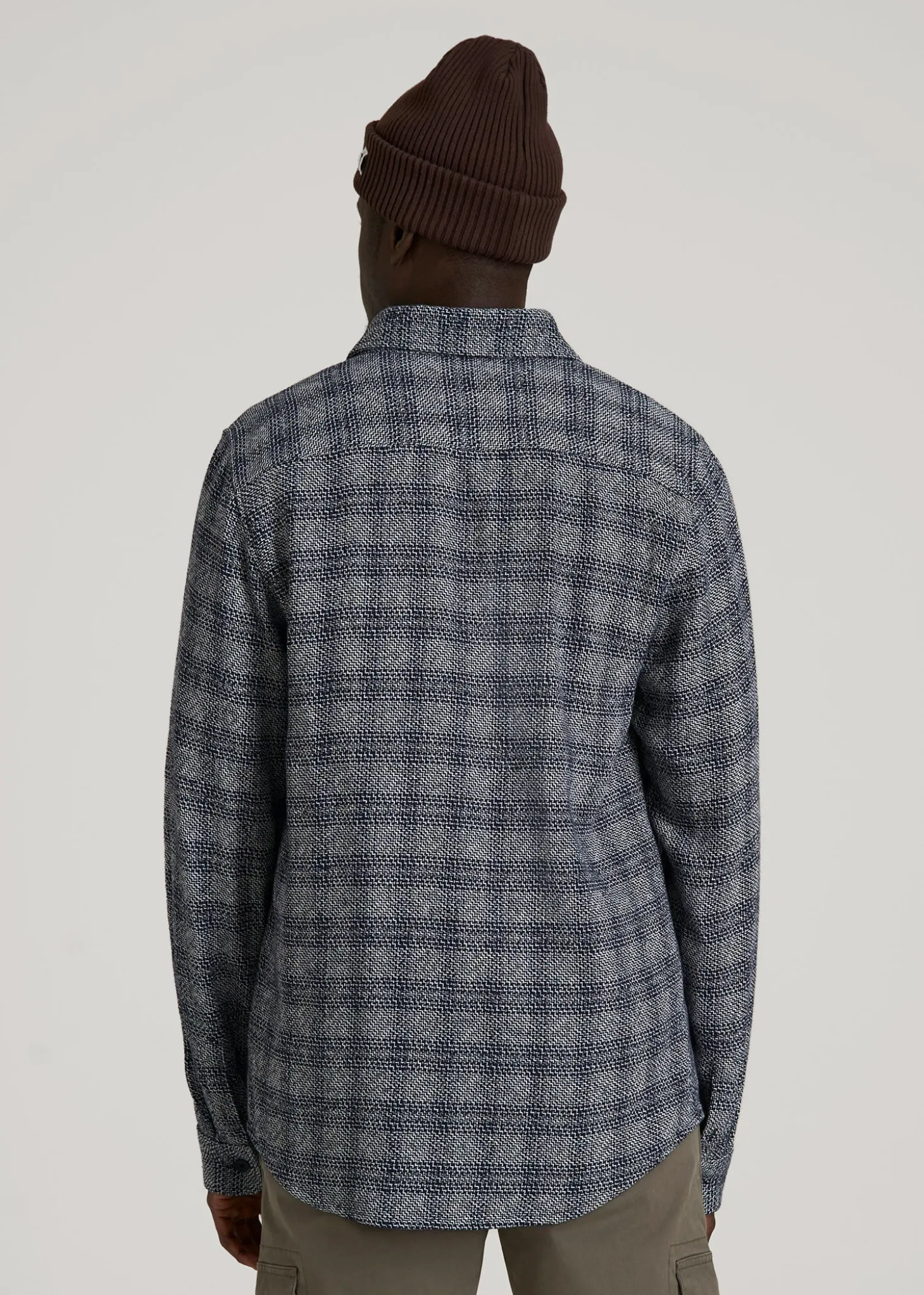 Lightweight Woven Overshirt for Tall Men