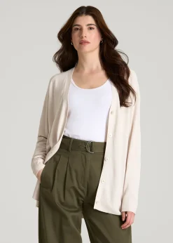 Linen Blend Knit Cardigan for Tall Women