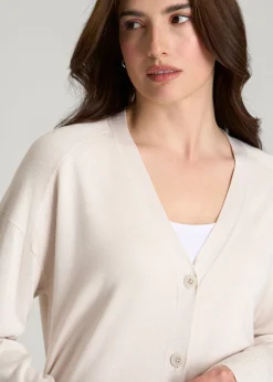 Linen Blend Knit Cardigan for Tall Women