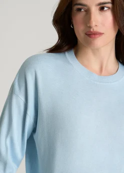 Linen Blend Knit Crewneck for Tall Women