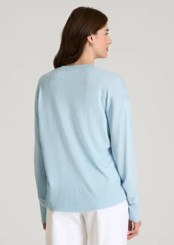 Linen Blend Knit Crewneck for Tall Women