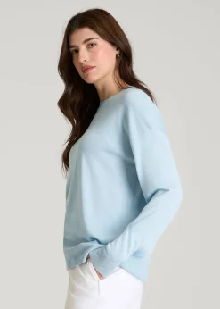 Linen Blend Knit Crewneck for Tall Women