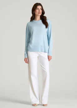 Linen Blend Knit Crewneck for Tall Women