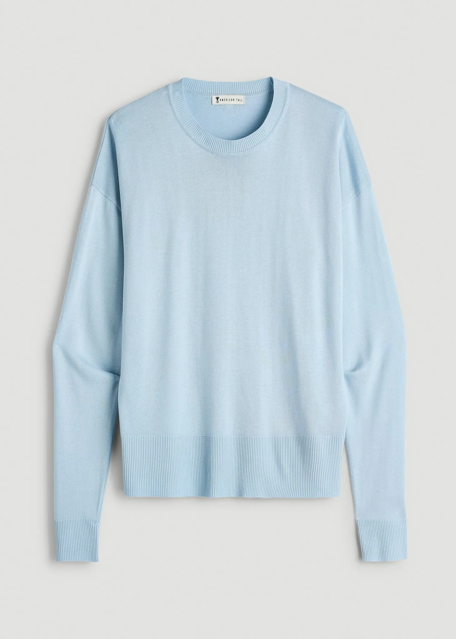 Linen Blend Knit Crewneck for Tall Women