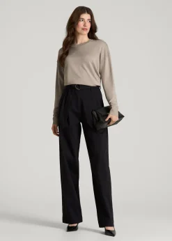 Linen Blend Knit Crewneck for Tall Women