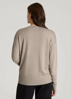Linen Blend Knit Crewneck for Tall Women