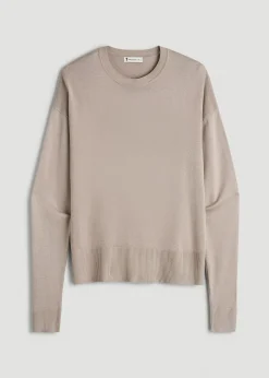 Linen Blend Knit Crewneck for Tall Women