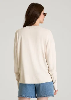 Linen Blend Knit Crewneck for Tall Women
