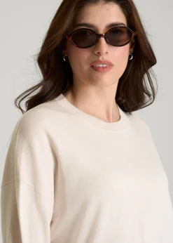 Linen Blend Knit Crewneck for Tall Women