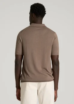 Linen Blend Knit Polo for Tall Men