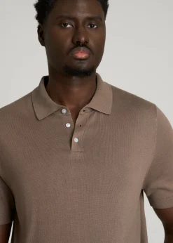 Linen Blend Knit Polo for Tall Men