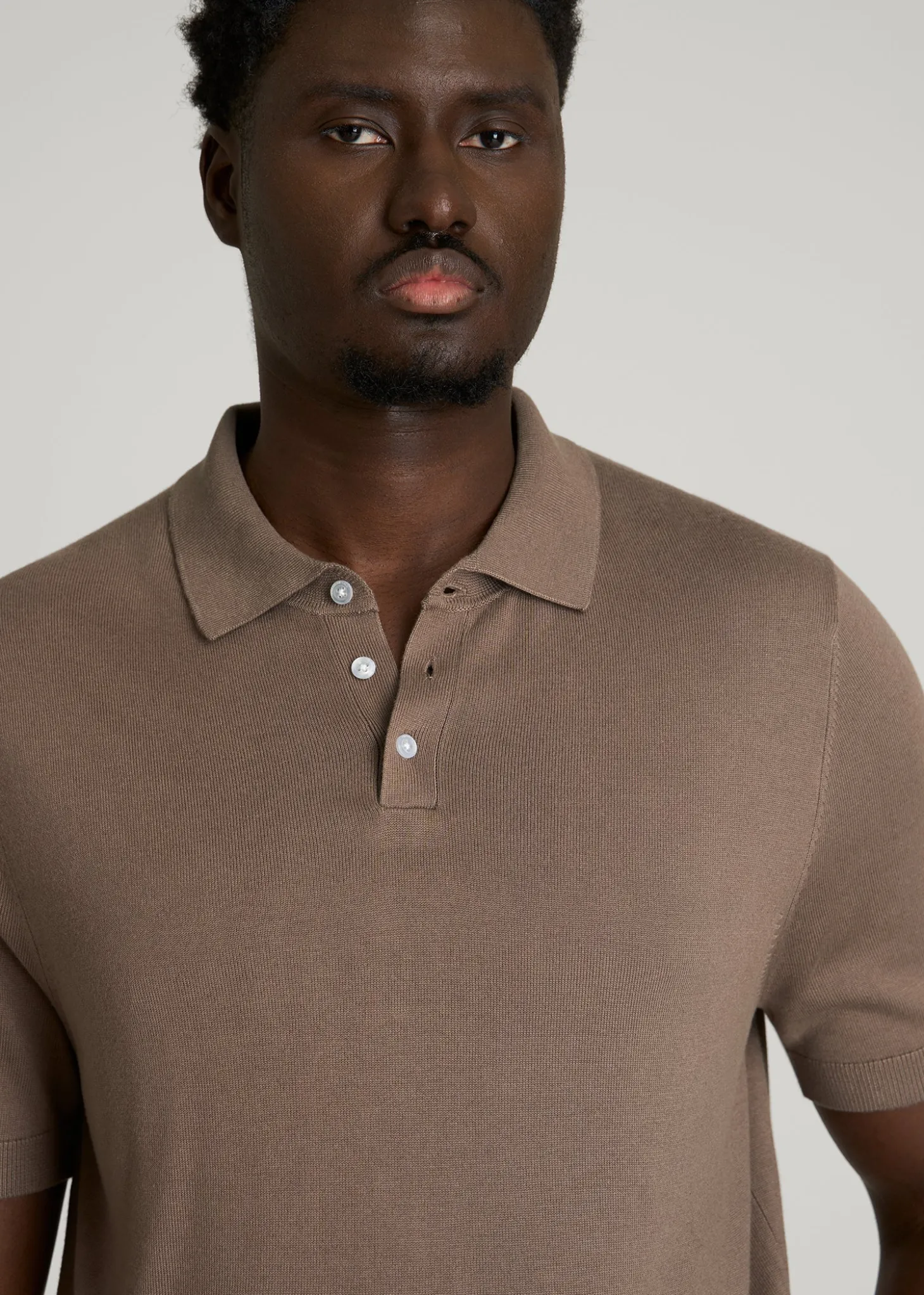 Linen Blend Knit Polo for Tall Men