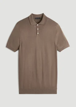 Linen Blend Knit Polo for Tall Men