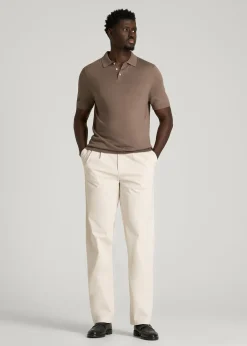 Linen Blend Knit Polo for Tall Men