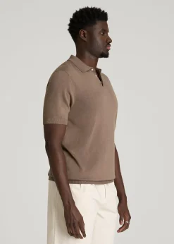 Linen Blend Knit Polo for Tall Men