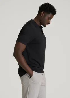 Linen Blend Knit Polo for Tall Men