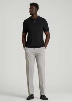 Linen Blend Knit Polo for Tall Men
