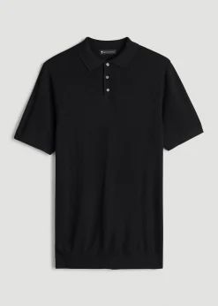 Linen Blend Knit Polo for Tall Men