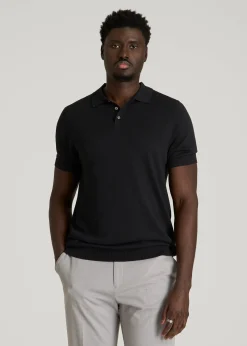 Linen Blend Knit Polo for Tall Men