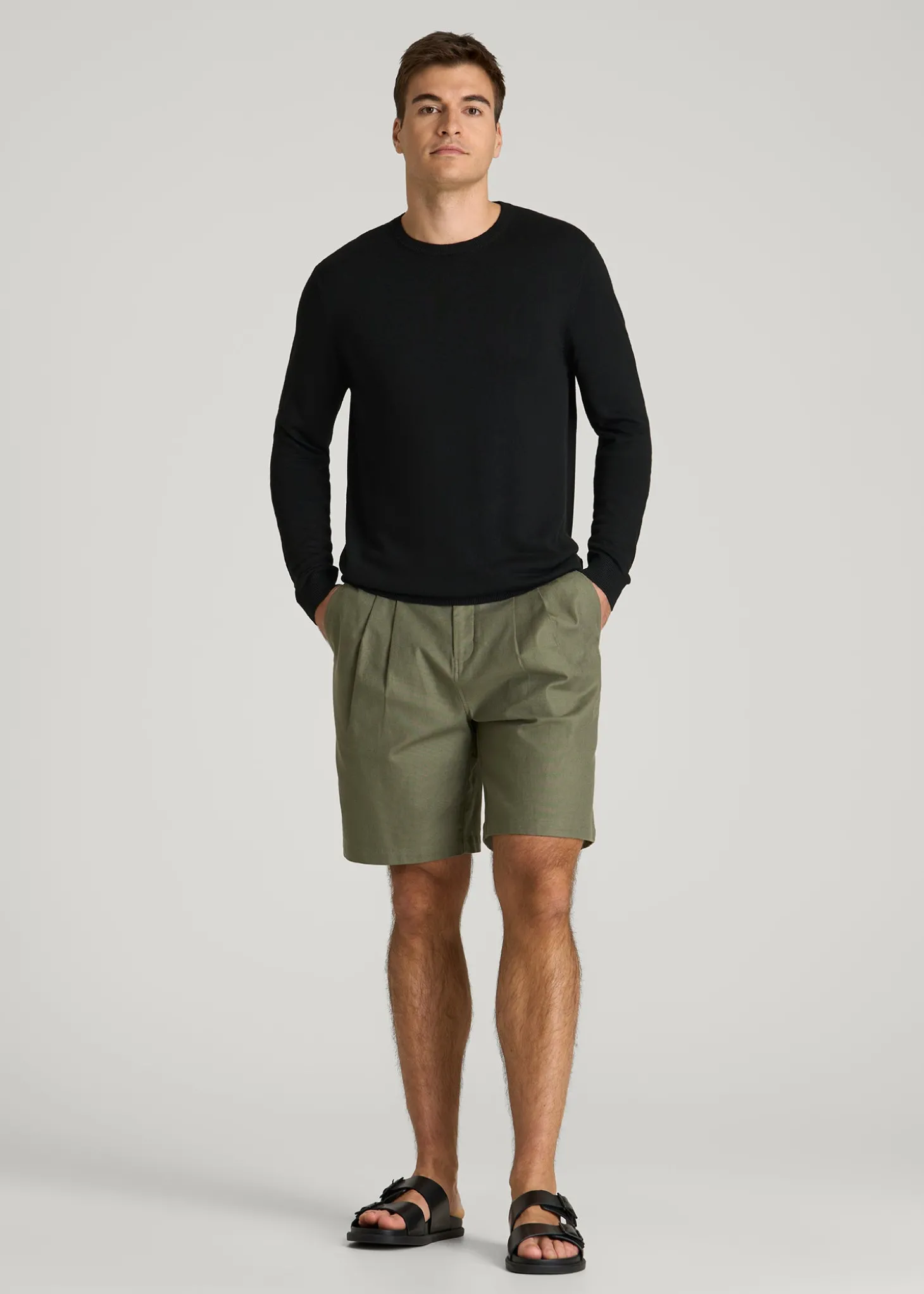 Linen Blend Lightweight Sweater for Tall Men