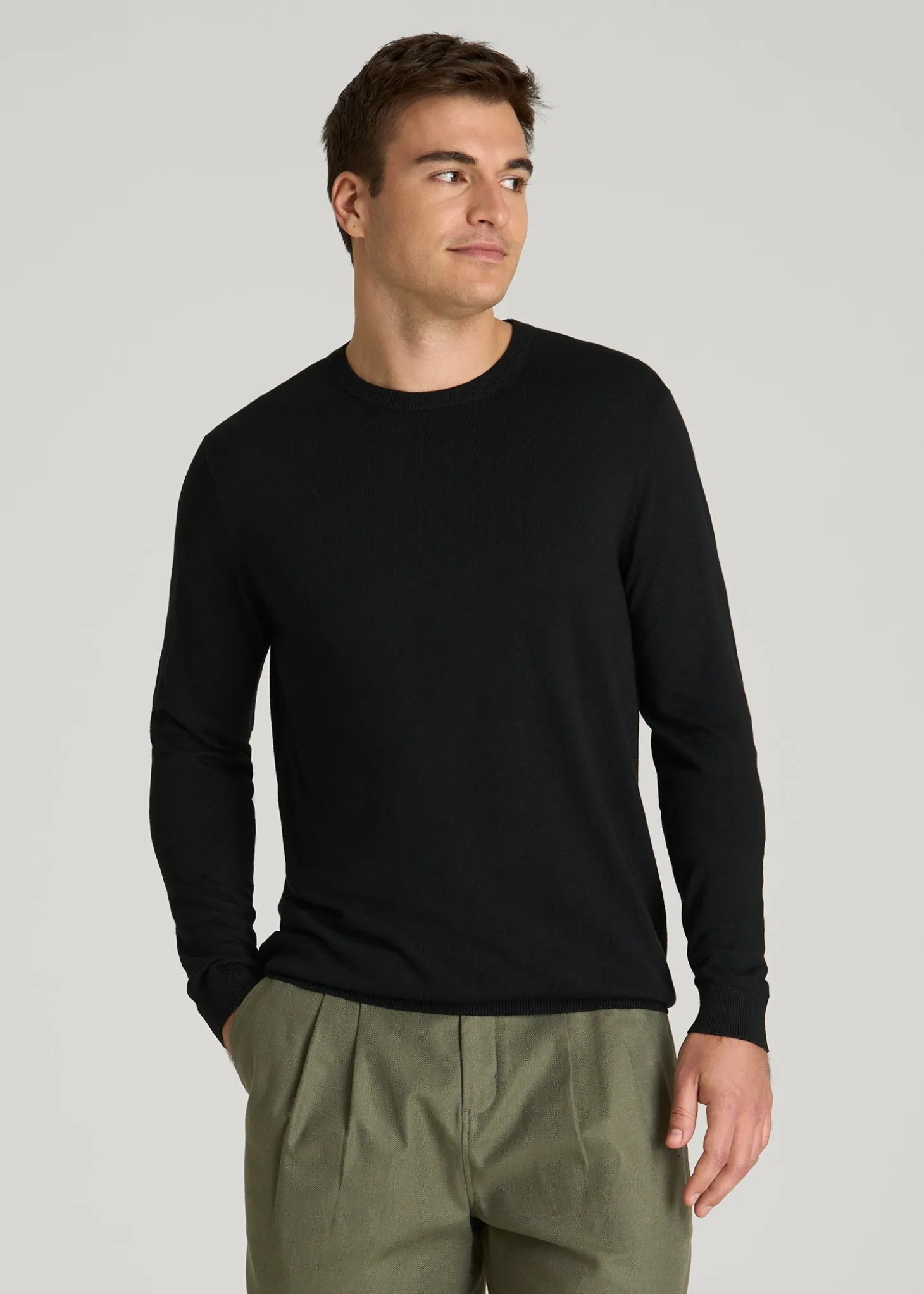 Linen Blend Lightweight Sweater for Tall Men