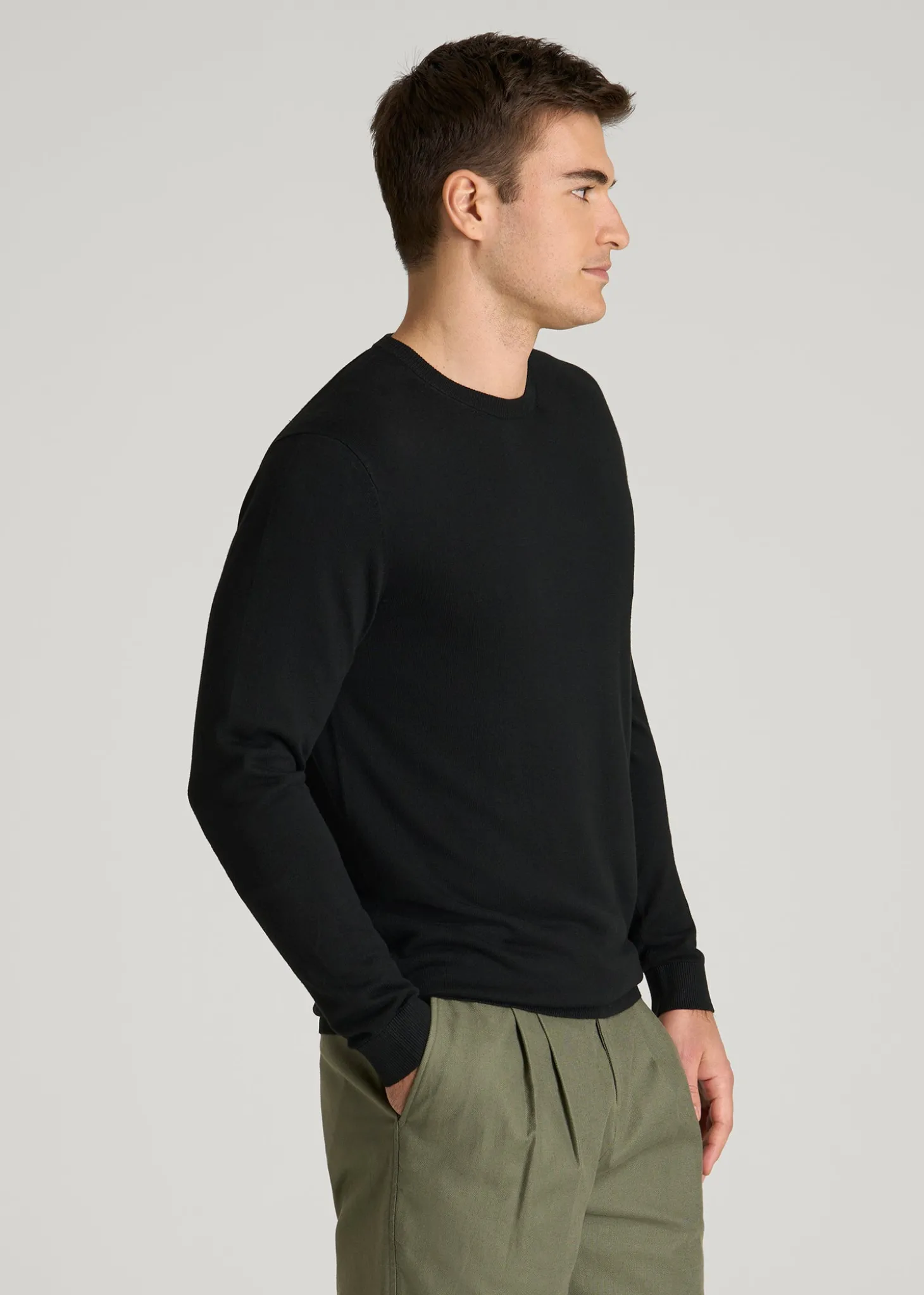 Linen Blend Lightweight Sweater for Tall Men