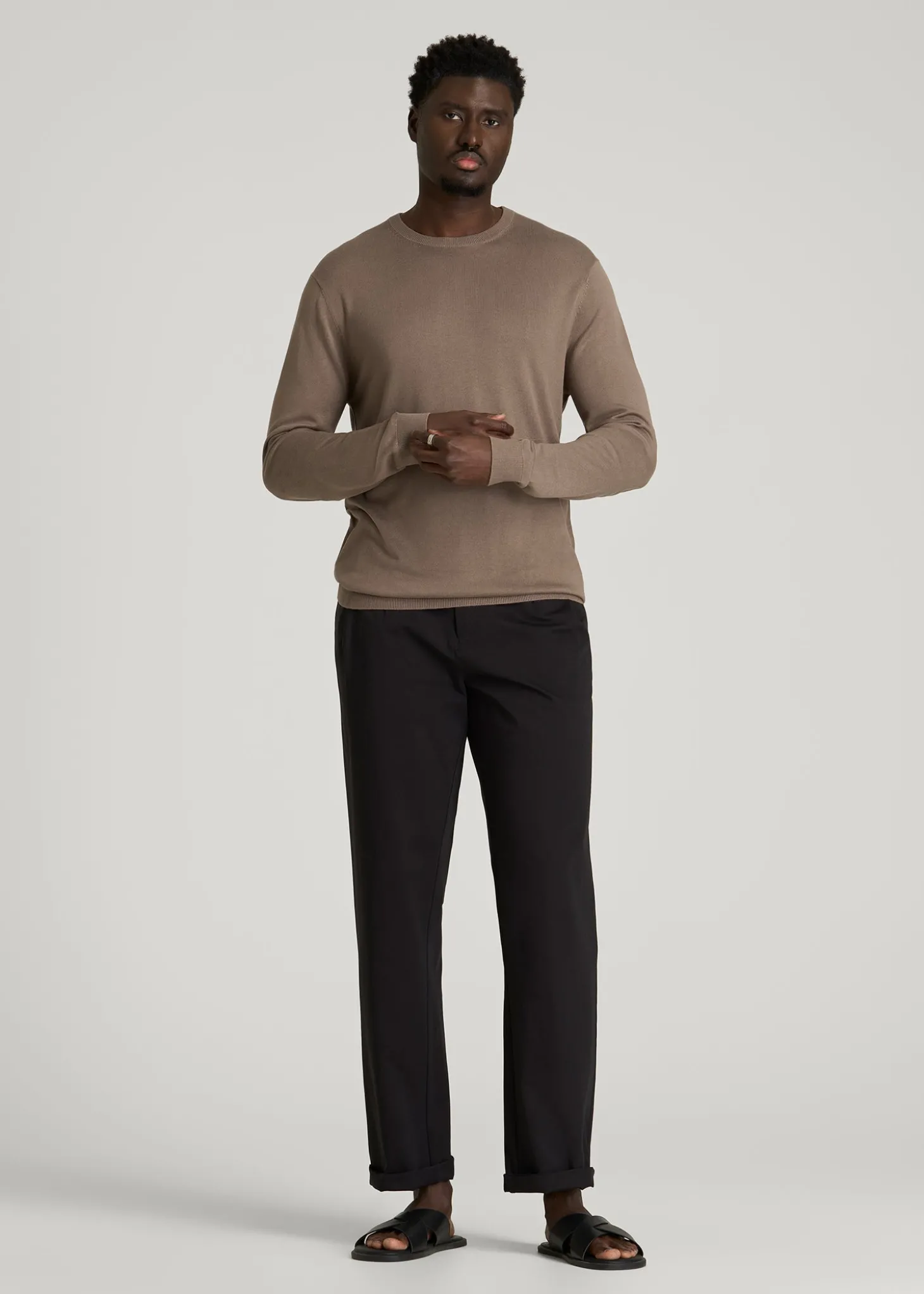 Linen Blend Lightweight Sweater for Tall Men