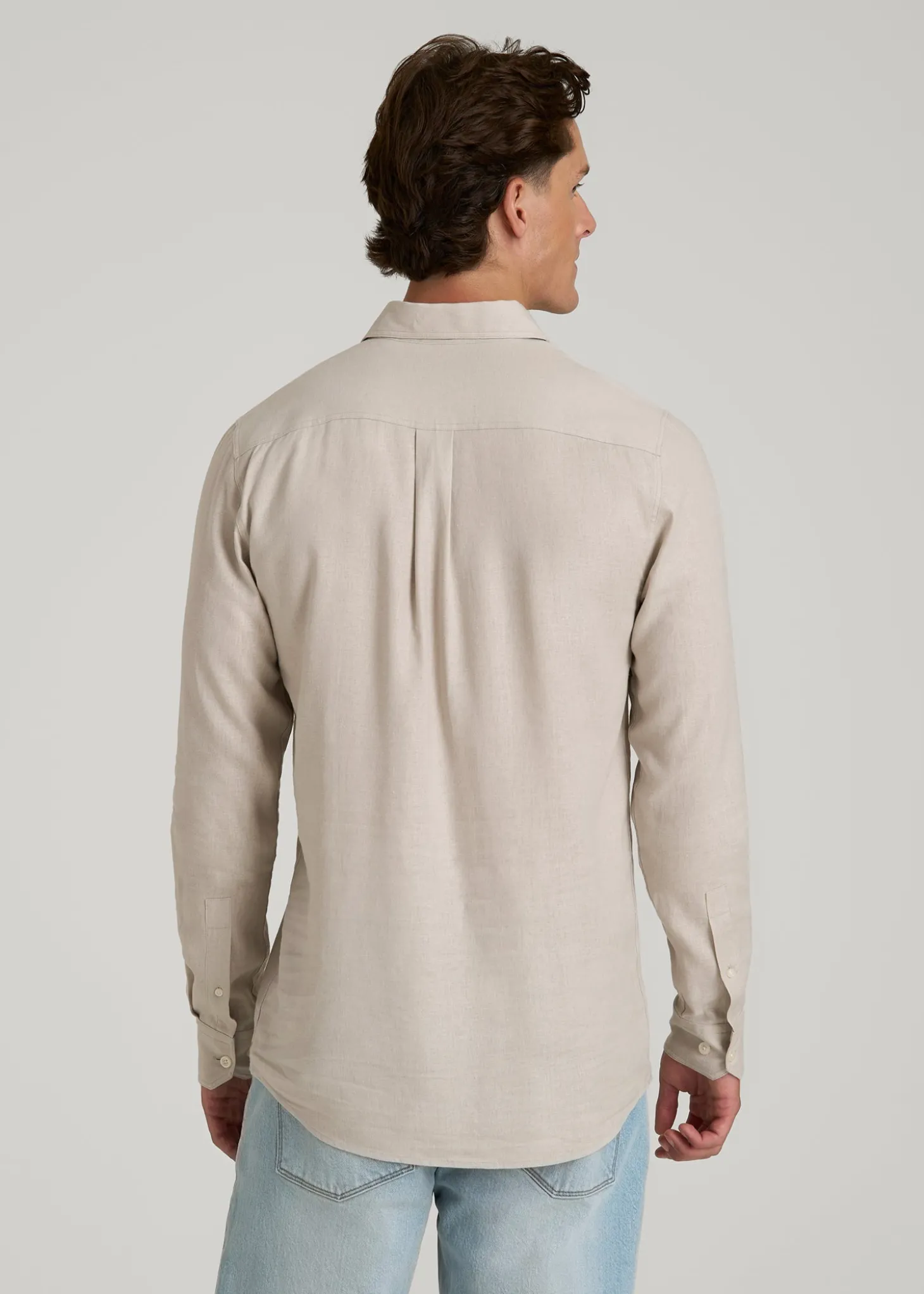 Linen Popover Shirt for Tall Men