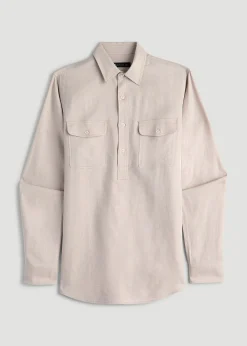 Linen Popover Shirt for Tall Men