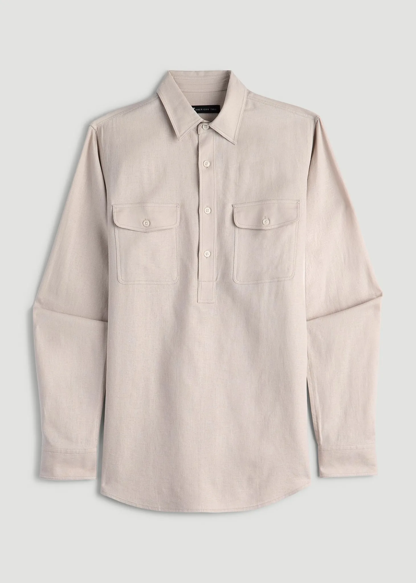 Linen Popover Shirt for Tall Men