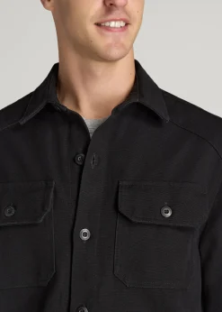 LJ&S Canvas Shirt Jacket for Tall Men