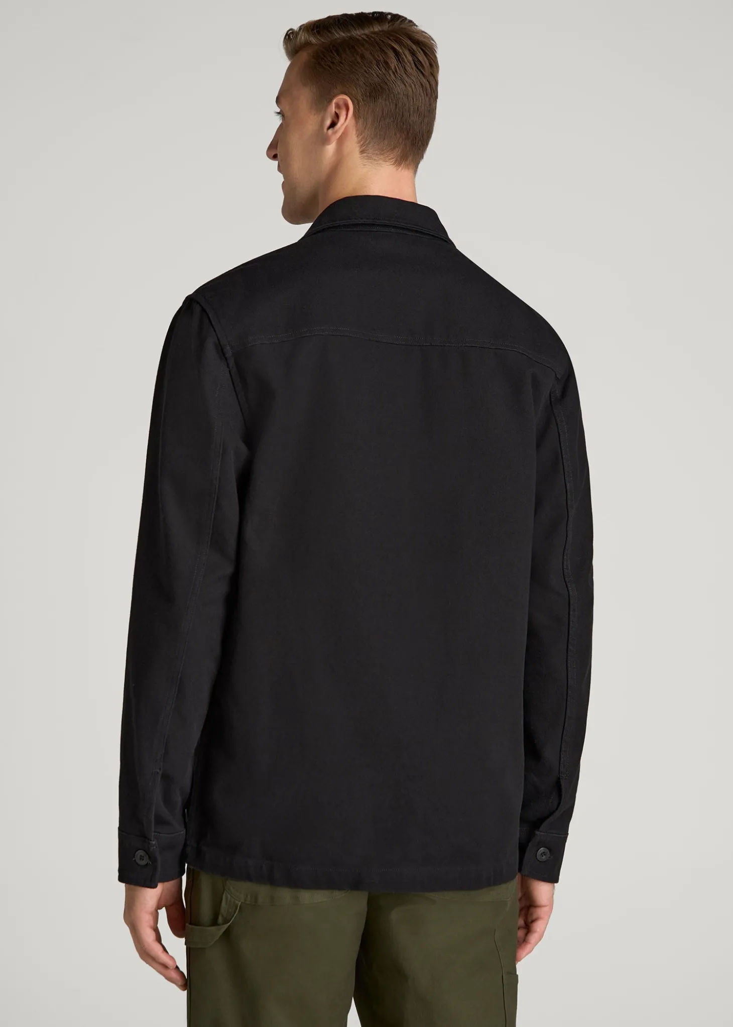LJ&S Canvas Shirt Jacket for Tall Men